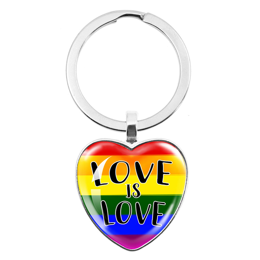 Wholesale LGBT Rainbow Love Metal Keychain